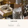 MacKenzie-Childs Courtly Check Round Enamel Coasters, Table Coasters for Drinks, Set of 4(Courtly Check)