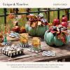 MacKenzie-Childs Square Cork-Back Coaster Set, Table Coasters for Drinks, Set of 4, Blue-and-White Royal Check(Courtly Check)