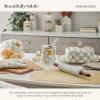 MacKenzie-Childs Square Cork-Back Coaster Set, Table Coasters for Drinks, Set of 4, Blue-and-White Royal Check(Sterling Check)