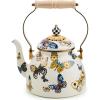 MACKENZIE-CHILDS 2-Quart Enamel Tea Kettle, Cute Tea Kettle for Stovetop, Butterfly(Butterfly)