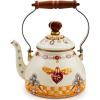 MACKENZIE-CHILDS 2-Quart Enamel Tea Kettle, Cute Tea Kettle for Stovetop, Butterfly(Queen Bee)