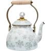 MACKENZIE-CHILDS 2-Quart Enamel Tea Kettle, Cute Tea Kettle for Stovetop, Butterfly(Winter Palace)