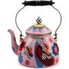MACKENZIE-CHILDS 2-Quart Enamel Tea Kettle, Cute Tea Kettle for Stovetop, Queen Bee(Go Go)