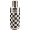 MACKENZIE-CHILDS 3260 20-Ounce Cocktail Shaker, Stainless-Steel Shaker Cup with Lid, Black-and-White Courtly Check(Courtly Check)
