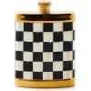 MACKENZIE-CHILDS 3260 Flask, Cute Stainless-Steel Flask, 6 Ounces, Black-and-White Courtly Check(Courtly Check)