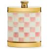 MACKENZIE-CHILDS 3260 Flask, Cute Stainless-Steel Flask, 6 Ounces, Black-and-White Courtly Check(Rosy Check)