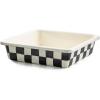 MACKENZIE-CHILDS 8-Inch Enamel Baking Pan, Metal Oven Pan for Baking, Black-and-White Courtly Check