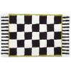 MACKENZIE-CHILDS Bath Rug, Bath Mat for Bathroom Use, Cotton Rug, Black-and-White Courtly Check(Black and White)
