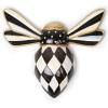 MACKENZIE-CHILDS Bee, Hanging Bee Decoration, Black-and-White Courtly Check