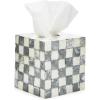 MACKENZIE-CHILDS Boutique Square Capiz Tissue-Box Cover, Decorative Tissue Holder, Gray-and-White Sterling Check(Sterling Check)