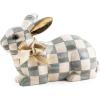 MACKENZIE-CHILDS Bunny Figurine, Rabbit Figurine Decoration for Spring, Resting Royal Check(Sterling Check)