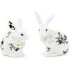 MACKENZIE-CHILDS Bunny Salt and Pepper Shaker Set, Ceramic Salt and Pepper Holders, Butterfly Toile