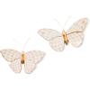 MACKENZIE-CHILDS Butterfly Duo, Hanging Butterfly Wall Decor, Black-and-White Courtly Check, Set of 2(Rosy Check)
