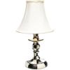 MACKENZIE-CHILDS Candlestick Lamp, Decorative Lamp for Living Room or Bedroom, Blue-and-White Royal Check(Black)
