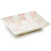 MACKENZIE-CHILDS Capiz Soap Dish, Decorative Soap Holder, Pink-and-White Rosy Check(Rosy Check)