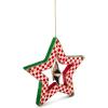 MACKENZIE-CHILDS Capiz Star Ornament, Christmas Tree Decoration, Check It Out Red(Check It Out Red)
