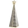 MACKENZIE-CHILDS Capiz Tabletop Tree Figure, Christmas Decoration and Holiday Decor, Black-and-White Checks and Stripes, Courtly Noel