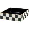 MACKENZIE-CHILDS Ceramic Cocktail Napkin Holder, Kitchen Napkin Holder for Table and Countertop, Blue-and-White Royal Check(Courtly Check Luncheon)