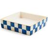 MACKENZIE-CHILDS Ceramic Cocktail Napkin Holder, Kitchen Napkin Holder for Table and Countertop, Blue-and-White Royal Check(Royal Check Cocktail)