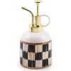 MACKENZIE-CHILDS Ceramic Plant Mister, Decorative Mister Spray Bottle for Houseplants, Black-and-White Courtly Check