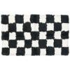 MACKENZIE-CHILDS Checkerboard Bath Rug, Washable Bath Mat for Restroom Decor, 24″ x 40″, Navy-Blue-and-White Check(Black)