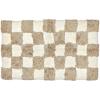 MACKENZIE-CHILDS Checkerboard Bath Rug, Washable Bath Mat for Restroom Decor, 24″ x 40″, Navy-Blue-and-White Check(Taupe)