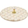 MACKENZIE-CHILDS Cheese Course, Cute Cheese Board and Serving Board for Charcuterie, Blue-and-White Royal Check(Mocha Check)