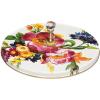MACKENZIE-CHILDS Cheese Course, Cute Cheese Board and Serving Board for Charcuterie, Blue-and-White Royal Check(White Flower Market)