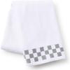 MACKENZIE-CHILDS Cotton Bath Towel, Cute Decorative Bathroom Towel, Brown-and-White Mocha Check Border(Grey Check Border)