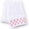 MACKENZIE-CHILDS Cotton Bath Towel, Cute Decorative Bathroom Towel, Brown-and-White Mocha Check Border(Rose Check Border)