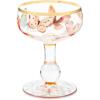 MACKENZIE-CHILDS Coupe Glass, Decorative Stemmed Cocktail Glass, 11 Ounces, Blue-and-White Royal Check(Butterfly Hill)