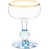 MACKENZIE-CHILDS Coupe Glass, Decorative Stemmed Cocktail Glass, 11 Ounces, Blue-and-White Royal Check(Royal Check)
