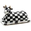 MACKENZIE-CHILDS Cow Creamery Butter Dish, Black-and-White Ceramic Butter Dish with Lid