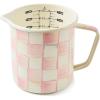 MACKENZIE-CHILDS Enamel 7-Cup Measuring Cup, Decorative Measuring Cup with Spout, Black-and-White Courtly Check(Rosy Check)