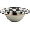 MACKENZIE-CHILDS Enamel Breakfast Bowl, Unique Soup Bowl or Cereal Bowl, Dinnerware, Blue-and-White Royal Check, Set of 1(Courtly Check)