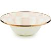 MACKENZIE-CHILDS Enamel Breakfast Bowl, Unique Soup Bowl or Cereal Bowl, Dinnerware, Blue-and-White Royal Check, Set of 1(Rosy Check)