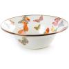 MACKENZIE-CHILDS Enamel Breakfast Bowl, Unique Soup Bowl or Cereal Bowl, Dinnerware, Butterfly Garden, Set of 1(Buttefly Garden)