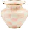 MACKENZIE-CHILDS Enamel Large Vase, Unique Flower-Vase Decor, Pink-and-White Rosy Check(Rosy Check)