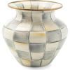 MACKENZIE-CHILDS Enamel Large Vase, Unique Flower-Vase Decor, Pink-and-White Rosy Check(Sterling Check)