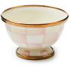 MACKENZIE-CHILDS Enamel Little Sugar Bowl, Small Sugar Container, 4 Ounces, Pink-and-White Rosy Check(Rosy Check)