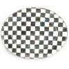 MACKENZIE-CHILDS Enamel Oval Platter, Serving Plate for Entertaining, Medium, Black-and-White Courtly Check(Courtly Check)