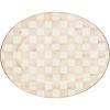 MACKENZIE-CHILDS Enamel Oval Platter, Serving Plate for Entertaining, Medium, Black-and-White Courtly Check(Mocha Check)