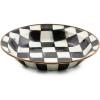 MACKENZIE-CHILDS Enamel Pie Plate, Ovenproof Pie Pan for Cooking and Serving, Pink-and-White Rosy Check(Courtly Check)