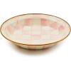 MACKENZIE-CHILDS Enamel Pie Plate, Ovenproof Pie Pan for Cooking and Serving, Pink-and-White Rosy Check(Rosy Check)