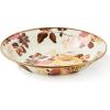 MACKENZIE-CHILDS Enamel Pie Plate, Ovenproof Pie Pan for Cooking and Serving, Pink-and-White Rosy Check(White Wild Rose)