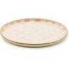 MACKENZIE-CHILDS Enamel Round Tray, Unique Serving Platter for Food and Drinks, Blue-and-White Royal Check(Rosy Check)