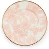 MACKENZIE-CHILDS Enamel Salad and Dessert Plate, Small Plate for a Dessert or Appetizer Dish, 8 Inches, Butterfly Garden(Rosy English Garden)