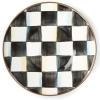 MACKENZIE-CHILDS Enamel Saucer, Small Enamel Plate for Teacups, Pink-and-White Rosy Check(Courtly Check)