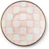 MACKENZIE-CHILDS Enamel Saucer, Small Enamel Plate for Teacups, Pink-and-White Rosy Check(Rosy Check)
