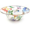 MACKENZIE-CHILDS Enamel Serving Bowl, Enamel Serveware Bowl, 12 Inches, Butterfly Garden(Flower Market White)